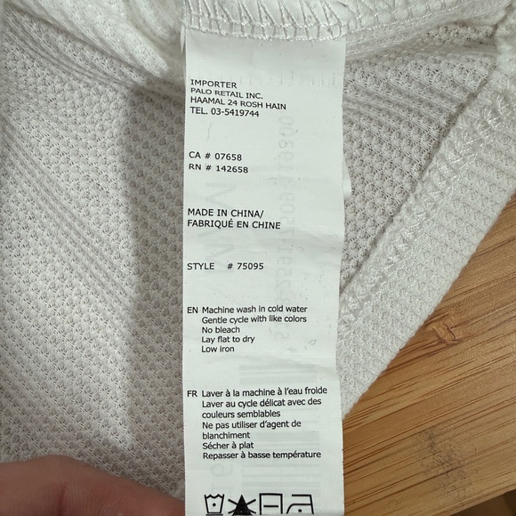 Ambiance White Buttoned V-Neck Tee - Picture 6 of 6